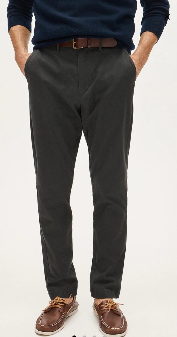 NWT J. Crew 1040 Athletic Tapered-Fit Stretch Chino Pant Onyx Grey 38/32